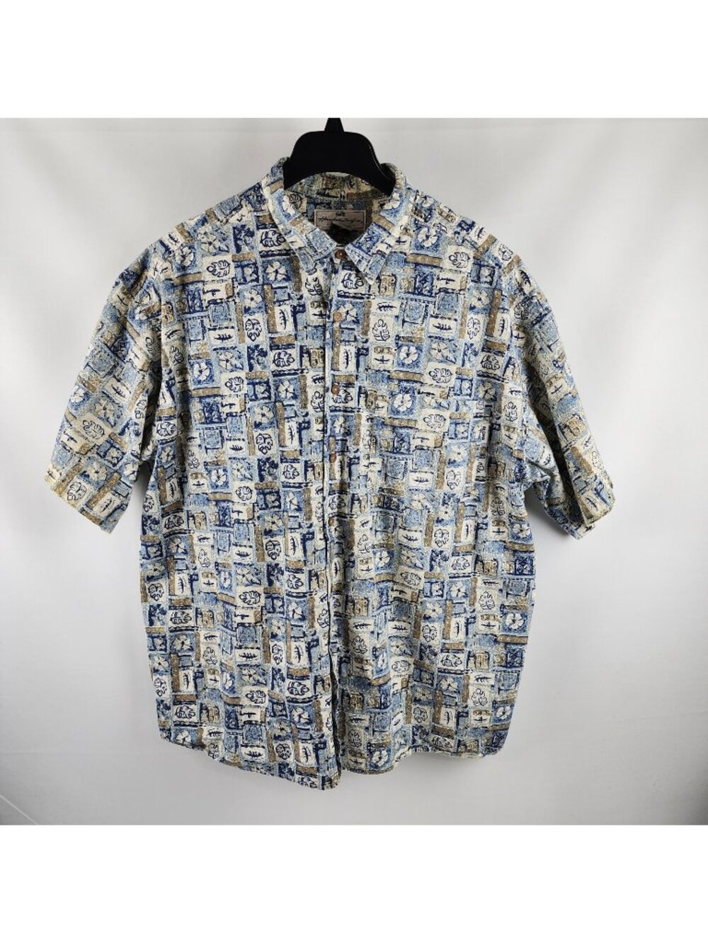 Honolua Surf Co Shirt Mens XL Multi Geometric S/S Hawaiian Motifs Button Up USA